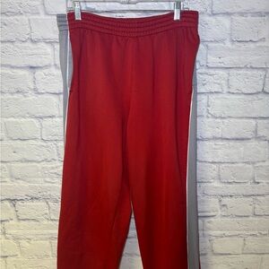 Vintage Nike Fleece Sweatpants Red Y2K Men’s Medium Elastic Leggings Leg Logo